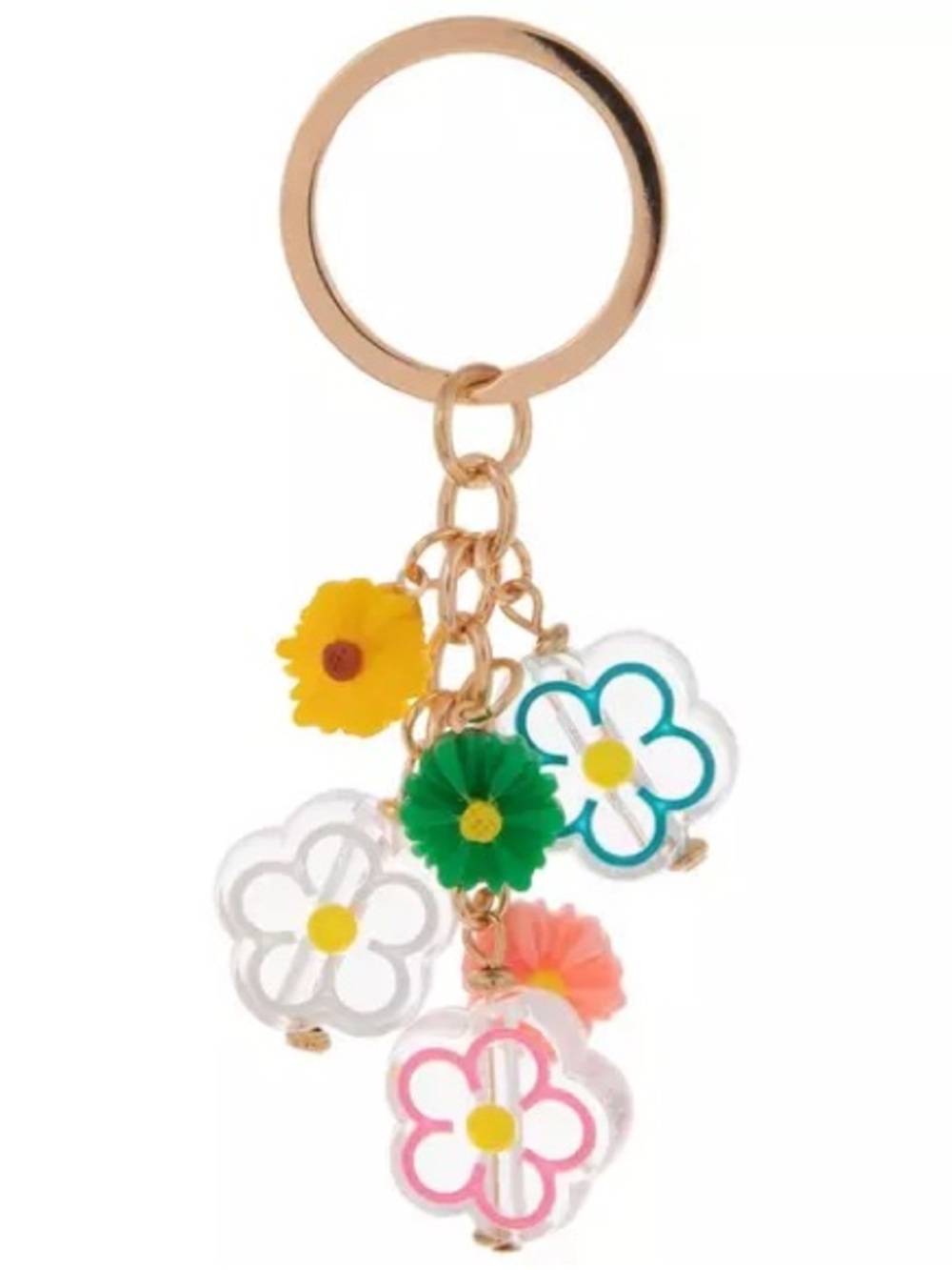 New Floral Acrylic Charm Keychain - Multicolor Bag Charm